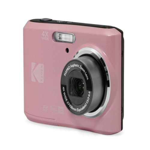Kodak PIXPRO FZ45 Digitale Camera met 16MP, 1080p Full HD, 4X Optische Zoom en 27mm Groothoeklens, Pastel Roze