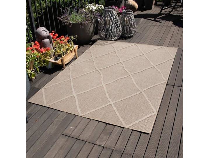 Tapis d'intérieur d'extérieur résistant Boho cuisines balcon terrasse jardin Beige 140 x 200 cm