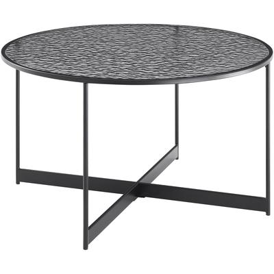 Couchtisch SALESFEVER "Coffeetable Wohnzimmerhtisch für stylisches Wohnambiente", schwarz, B:80cm H:45cm T:80cm, Metall, Glas, Tische, Couchtisch, Glasplatte mit Strukturoptik