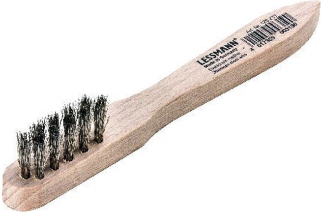 LESSMANN Brosse pour bougies d'allumage L.150mm fil acier inox ondulé 0,15mm 3 rangs (125231)
