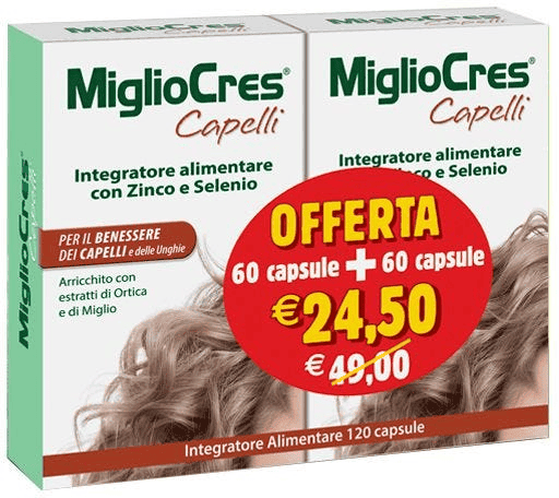 Migliocres PROMO Integratore Benessere Capelli E Unghie 60+60 Capsule