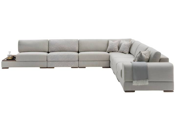 JVmoebel Ecksofa Elegantes Polstersofa in Beigeton mit hochwertigem Textilbezug, Made in Europa