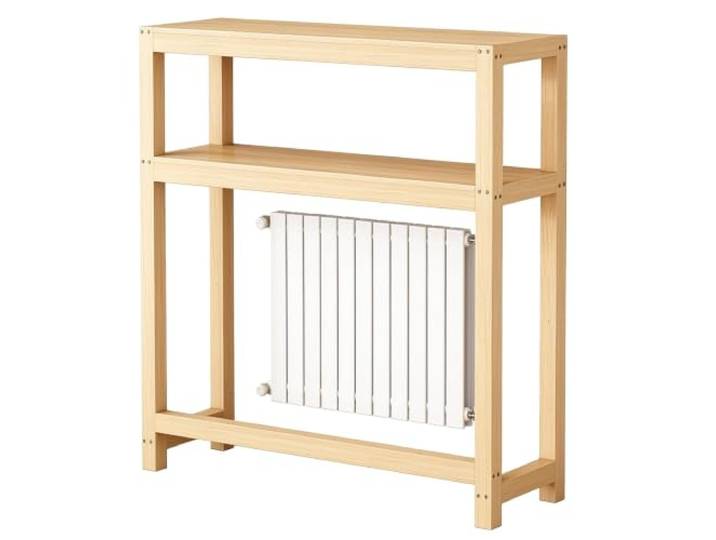 Heizungsverkleidung, Kiefernholz, 2-stufige Ablage, Heizungsregal Schmaler Konsolentisch, Verstärkung Durch Querstreben, Schraubmontage, für Flur, Wohn- und Schlafzimmer(90x20cm/35x8in)