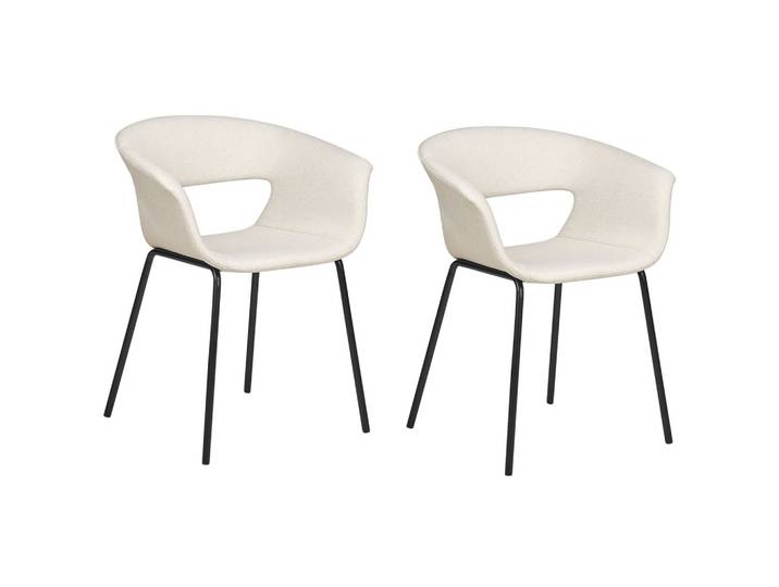 STUHL 2er-Set Stoff hellbeige/schwarz Elma