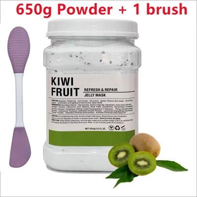 Inspired Finds 650g Chamomile Hyaluronic Acid Facial Moisturizing Jelly Mask Powder With Silicone Brush kiwi