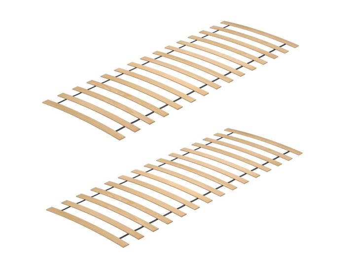Doppelpack Rollroste aus Federholzleisten 90 x 200 cm Buche-Birke