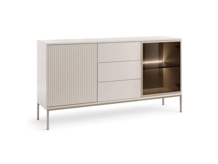 Sepro Meble Kommode Kaschmir Santi Mit Lamellen Ksz154, Beige, 154x83x39 cm, Kleinmöbel, Kommoden, Sideboards