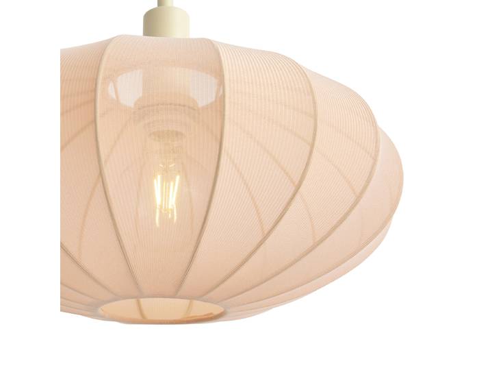 Lampadaire Japandi beige avec abat-jour en tissu crème - Bida