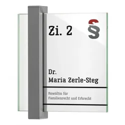 TORINO Türschild 148 | Aluminium titangrau | Echtglas | 148x148 mm | Türschild Büro | Büroschild