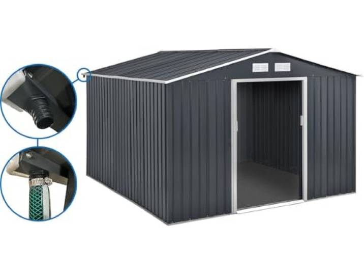Tuinhuisje metaal - Vegas 12,98 m² met goot - Grijs