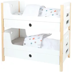 small foot Puppenhochbett aus Holz Little Button, weiss