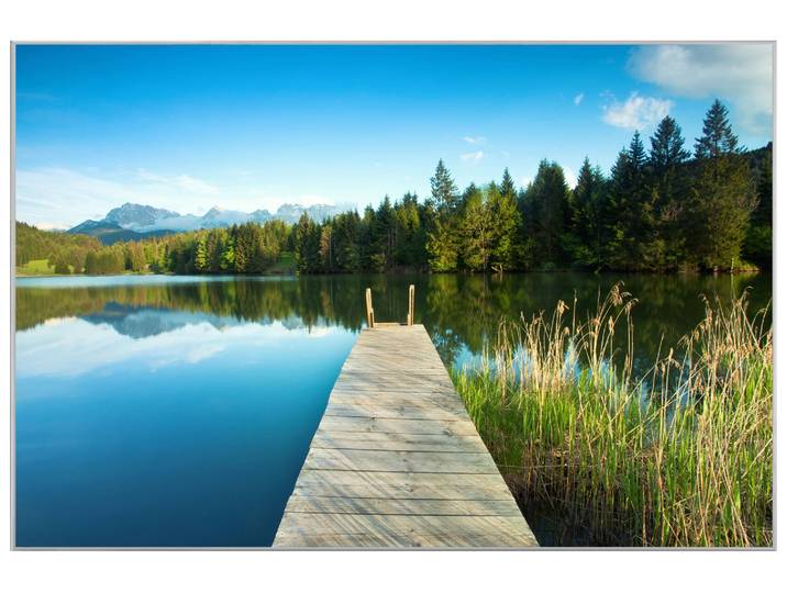 Bild mit Rahmen Steg im Bergsee image LAND