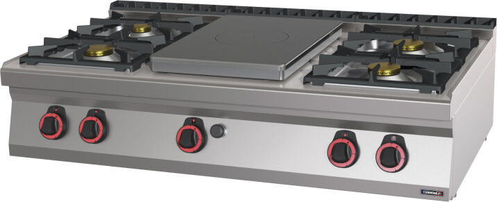 Casselin Fornello a Gas Top 4 Fuochi + 1 Tuttapiastra 120
