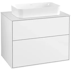 Villeroy und Boch Finion Waschtischunterschrank G63100GF 80x60,3x50,1mm, Wandbeleuchtung, Glass White Matt, Glossy white lacquer