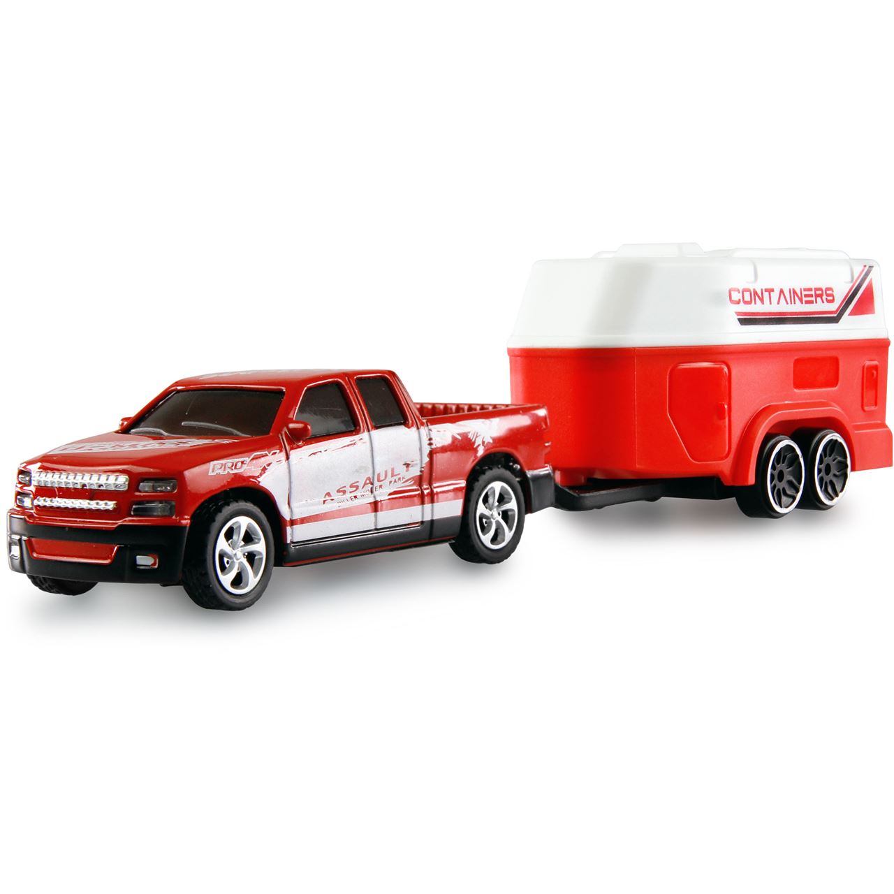 Amewi RC Pickup Die Cast mit Wohnwagen 1:64 RTR rot 6+