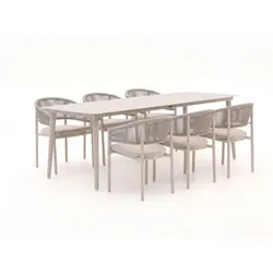 Bellagio Panaro/Sora 160 cm Gartenmöbel-Set 7-teilig stapelbar