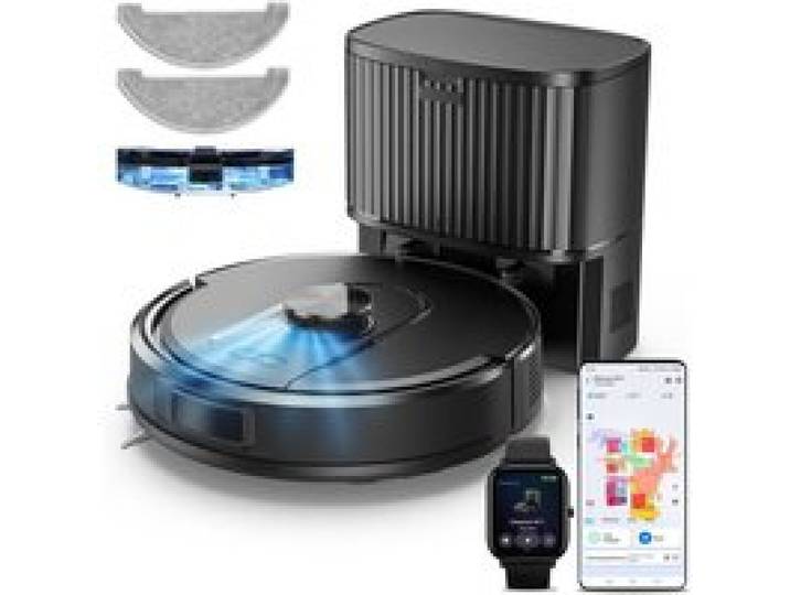 Aspirateur Robot 5000Pa Cleanova W11 Robot Aspirateur Laveur Avec Vidange Automatique Poussière Naviion Lidar 180Min Connecté Pa