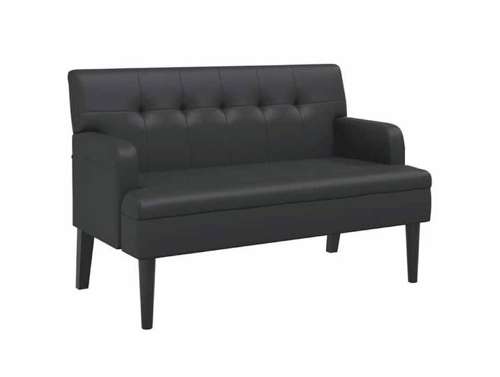 641283& Banquette large salon Banc - avec dossier noir 112x65 5x75 cm similicuir