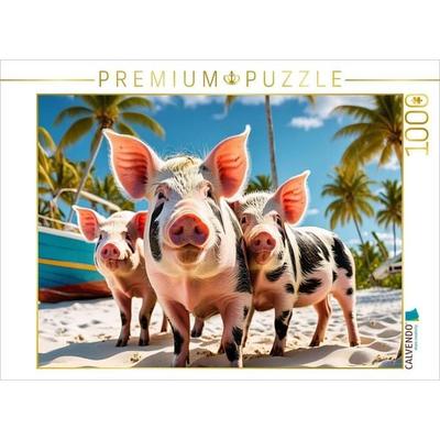 CALVENDO Puzzle Neugieriges Borstenvieh auf Futtersuche | 1000 Teile Lege-Größe 64x48cm Foto-Puzzle für glückliche Stunden, Sonstige von , Calvendo