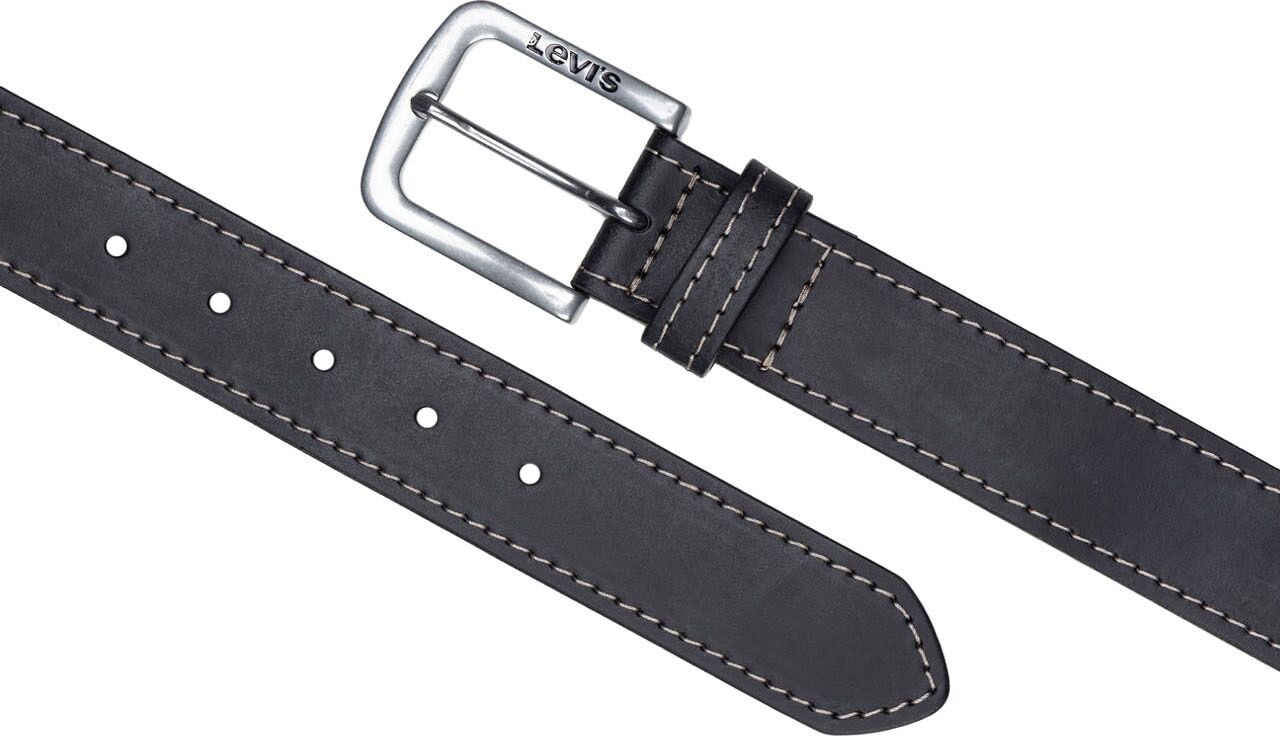 Ledergürtel LEVI'S "LOIRE", Herren, Gr. 90, schwarz, Rindsleder, unifarben, Gürtel Ledergürtel, Unisex schwarz 90