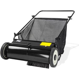 DEMA Laubsammler Kehrmaschine 25001, 180 Liter, zum Aufnehmen von Blättern, Vertikutiergut & Gras