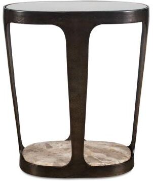 "Uttermost Coronado Dark Bronze Accent Table - 10"" D x 20"" W x 24"" H"