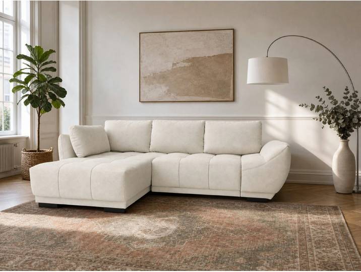 foamnova Ecksofa Leuven, Recamiere links/rechts, B 269 cm, Flache, moderne Silhouette, schlanke Füße