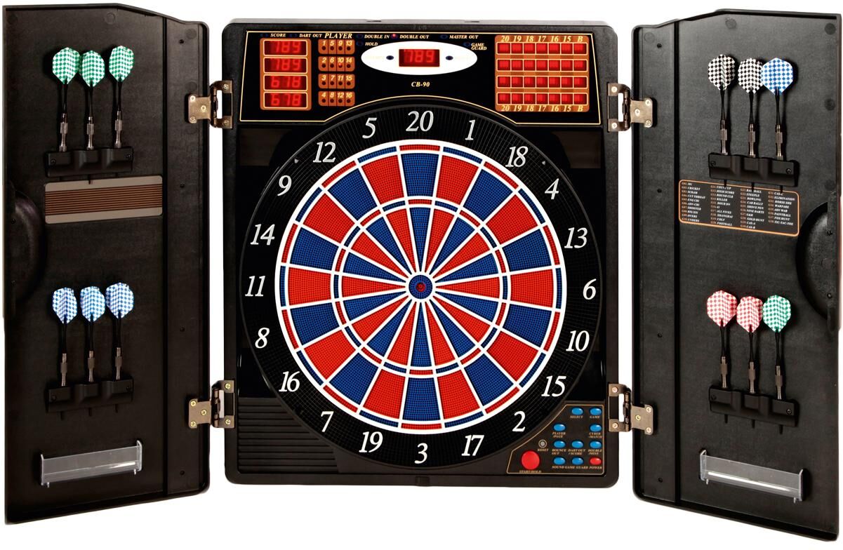 Dartscheibe KARELLA "CB-90", bunt (schwarz, rot, blau), ZielscheibenH:66cm L:55cm, Kunststoff, Dartscheibe, H:66cm L:55cm schwarz, rot, blau Einheitsgröße