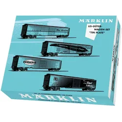 Märklin 45712 H0 US-Güterwagen-Set Tin Plate, Rio Grande / Western Pacific / New York Central / Santa Fe, Ep. III