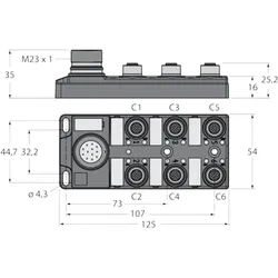 Turck Aktuator-/Sensor-Verteiler TB-6M12-5-CS19T