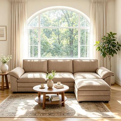 DREAMSIDEA Modular Corduroy Sectional Sofa Set