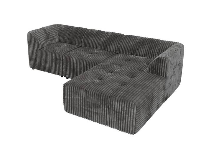 ECKSOFA VORITA L 3M - Grau Cord - Rechts Seite
