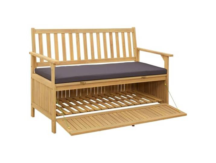 Keeushr Garten-Aufbewahrungsbank 2-Seater 120 x 63 x 84 cm Rechteckig Integrierter Stauraum unter Sitzfläche, wetterfest, ergonomische Rückenlehne, pflegeleicht, modernes Design