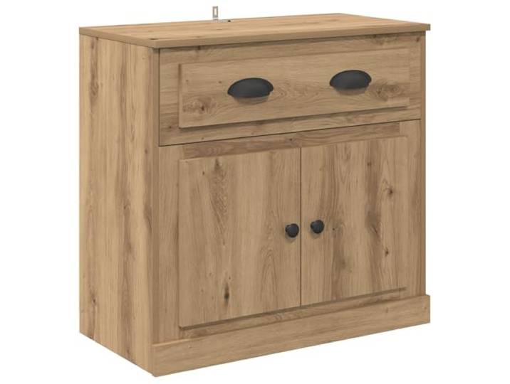 TEKGHUT Highboard Artisan-Eiche 70 x 35,5 x 67,5 cm Holzwerkstoff Regale, Tür mit Scharnieren, D-Griffe und Knöpfe, matt beschichtet, feucht abwischbar, Wandbefestigung empfohlen