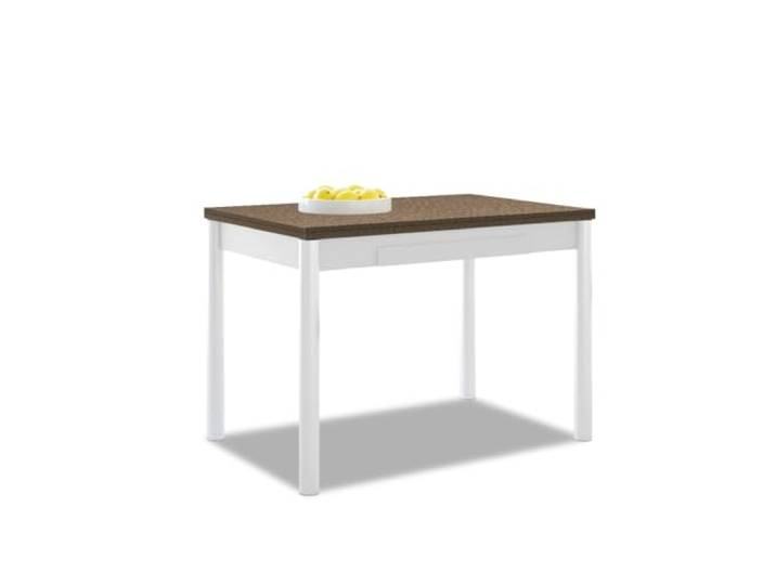 ASTIMESA Ausziehbarer Küchentisch, weiße Struktur, laminierte Oberfläche, dunkle Eiche, ideal für kleine Räume, 90 x 50 cm, ausziehbar 140 x 50 cm