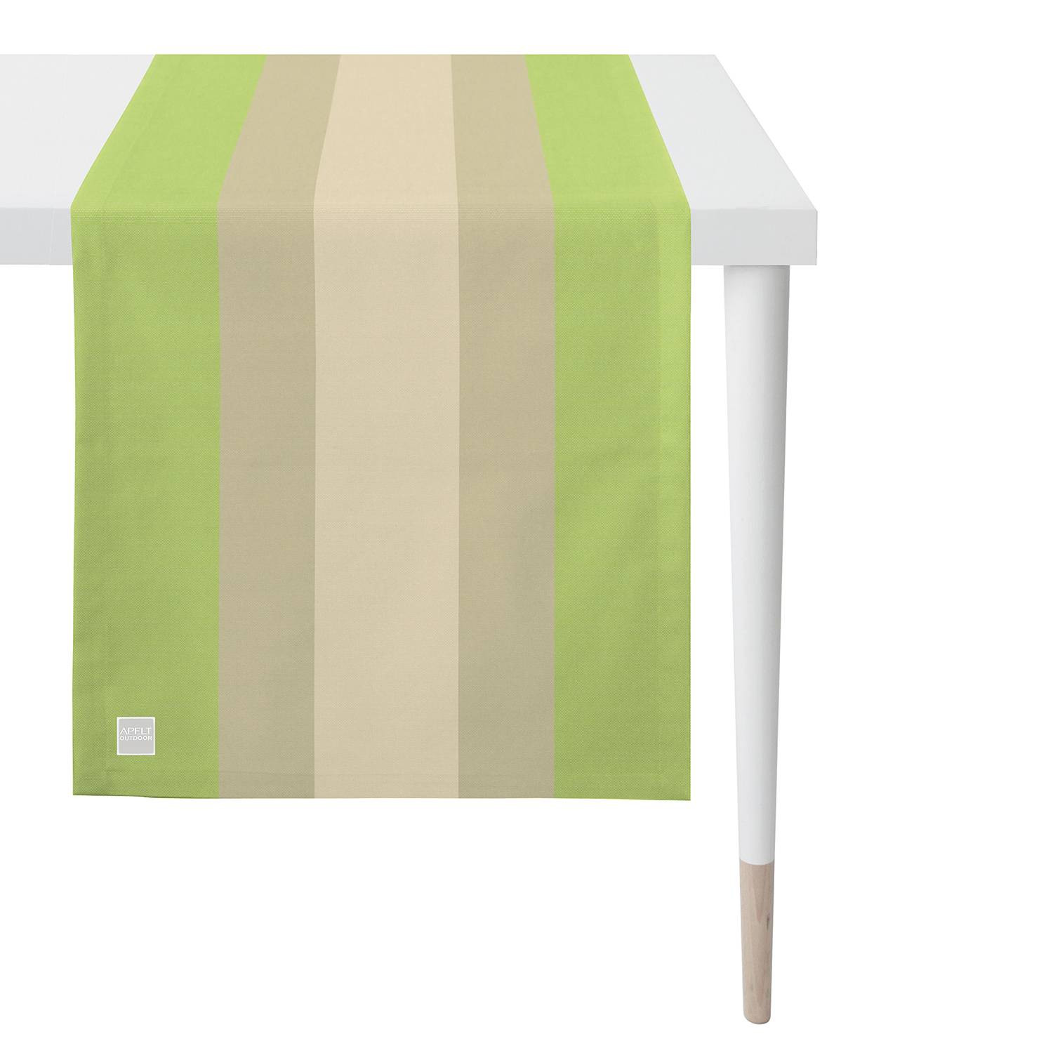 home24 Tafelloper Korle Groen/Avocado Gestreept Breedte: 46 cm, Lengte: 140 cm