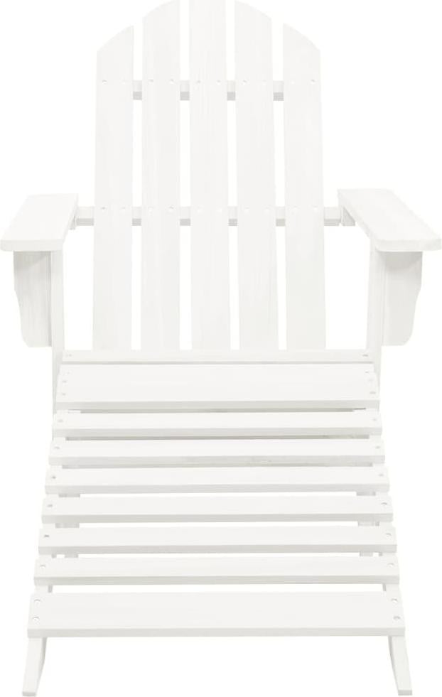 vidaXL Tuinstoel met voetsteun, wit, hout