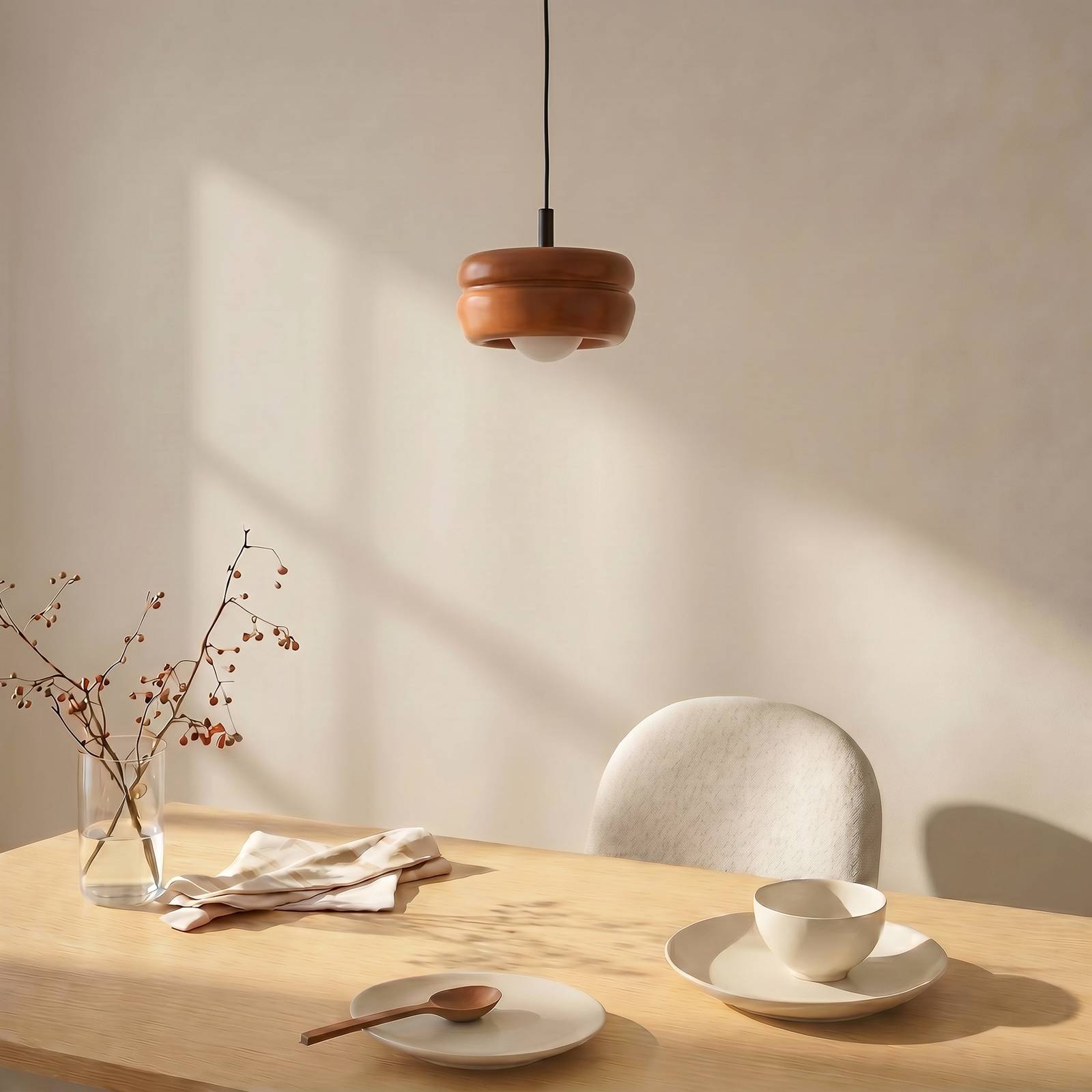 Glas Hängelampe Tina Argon, dimmbar, terracotta, für Wohn- / Esszimmer, Glas, Pendelleuchte