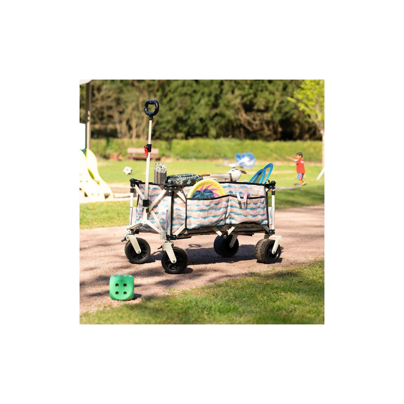 HOME DELUXE Bollerwagen faltbar JOLA - Beige/Blau