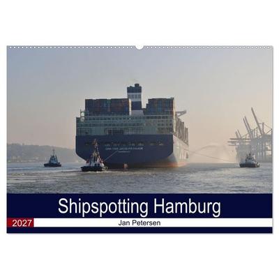 Shipspotting Hamburg (Wandkalender 2027 DIN A2 quer), CALVENDO Monatskalender