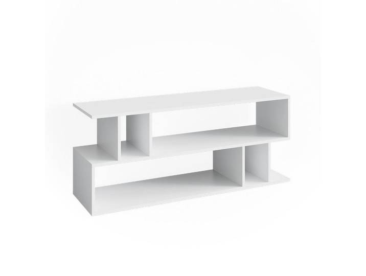 Vicco Lowboard Karel Weiß 120 x 50.6 cm, Holzwerkstoff, 4 Fächer, Rechteckig, 120x50.6x35 cm, Wohnzimmer, TV Möbel, Lowboards, Lowboards stehend