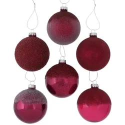 Boltze Weihnachtskugel Velia 12er-Set, Ø 8 cm, rot