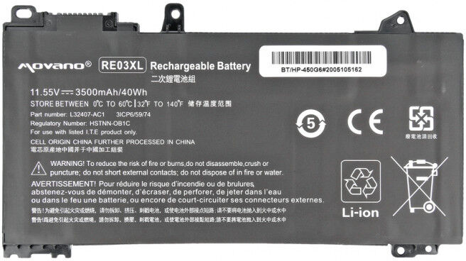 Movano Batterie pour HP ProBook 430, 450 G6 (3500 mAh) 11.55V