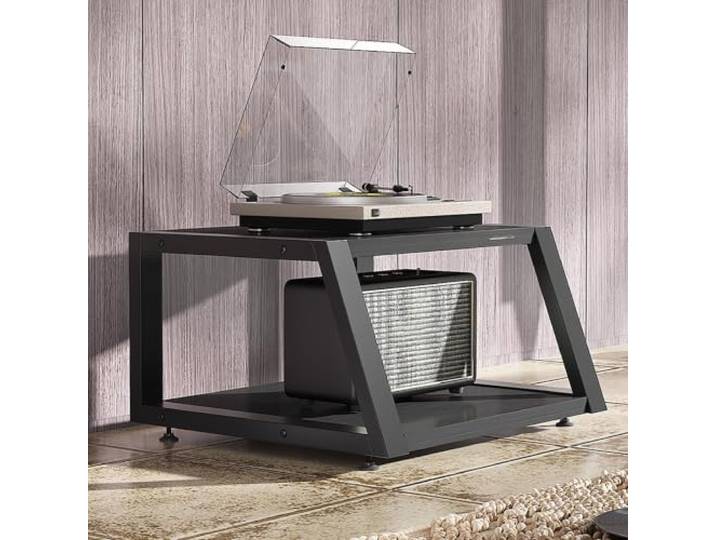 2/3/4 Ebenen AV-Schrank, Verstärkerrack, Audio-Ständer aus Stahl und Holz Offene Ablage, Audio-Geräterack, Stereo-Komponenten, CD-Player, AV-Geräte, Heimkino, Wohnzimmer