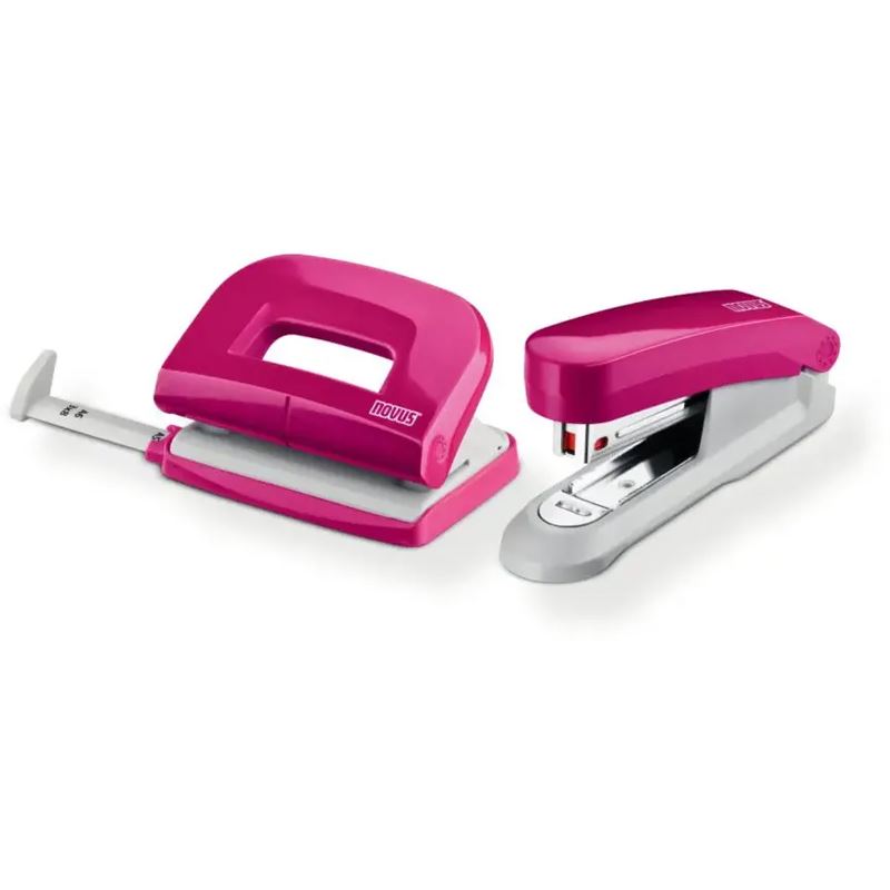 novus Locher und Heftgeräte Set E210/E15 pink