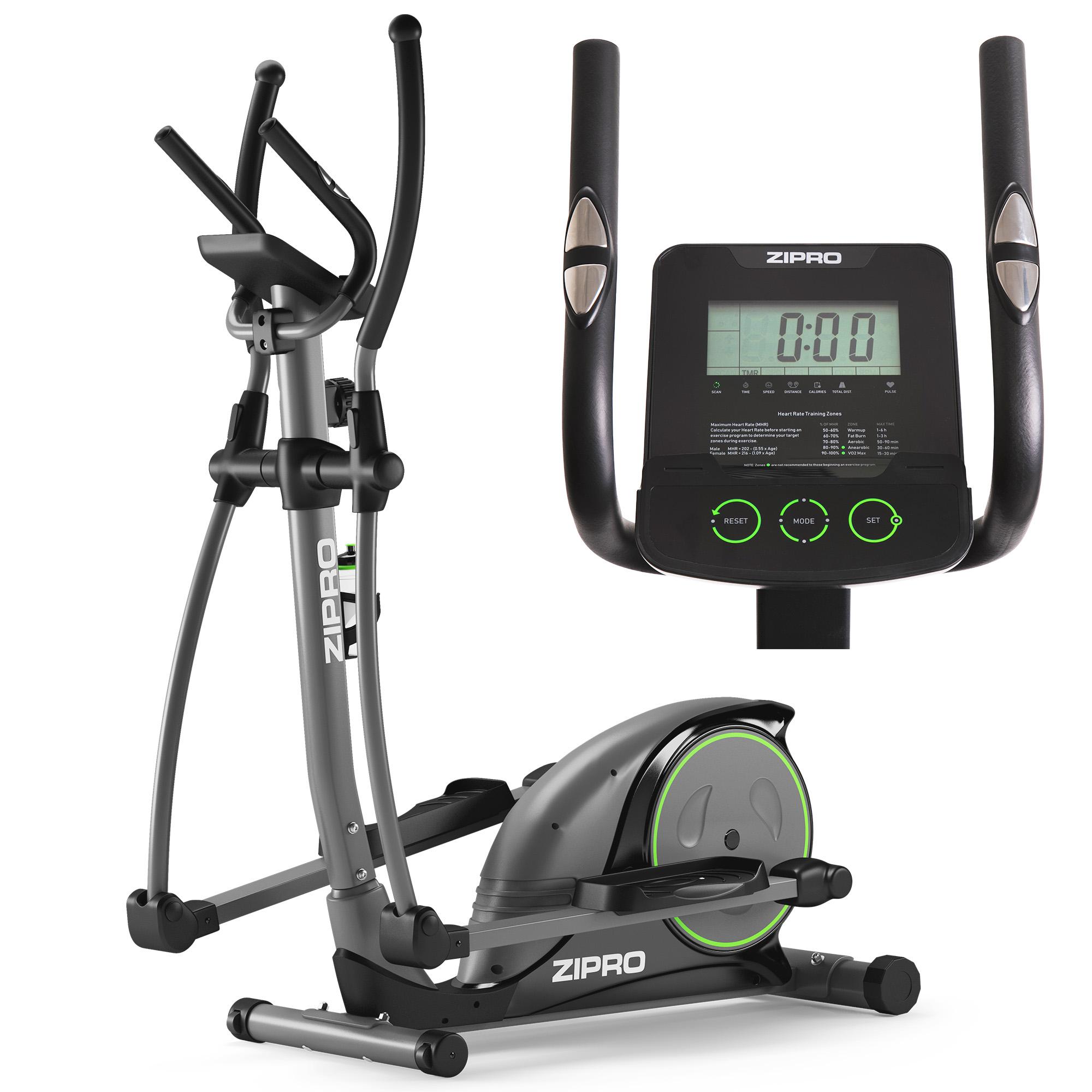ZIPRO Crosstrainer Hulk Magnetischer Ellipsentrainer Heimtrainer für Zuhause bis 150kg Belastbar Fitnessgerät Leise 8 Stufen Pulssensor Tablet-Halter