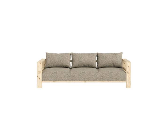 Karup Design Sofa Bare Sofa, Schlafsofa mit Boxspring, 3-Sitzer, Couch, Bettfunktion, Boxspring-Matratze mit Sprungfedern, 3 Rückenkissen, Made in Europe