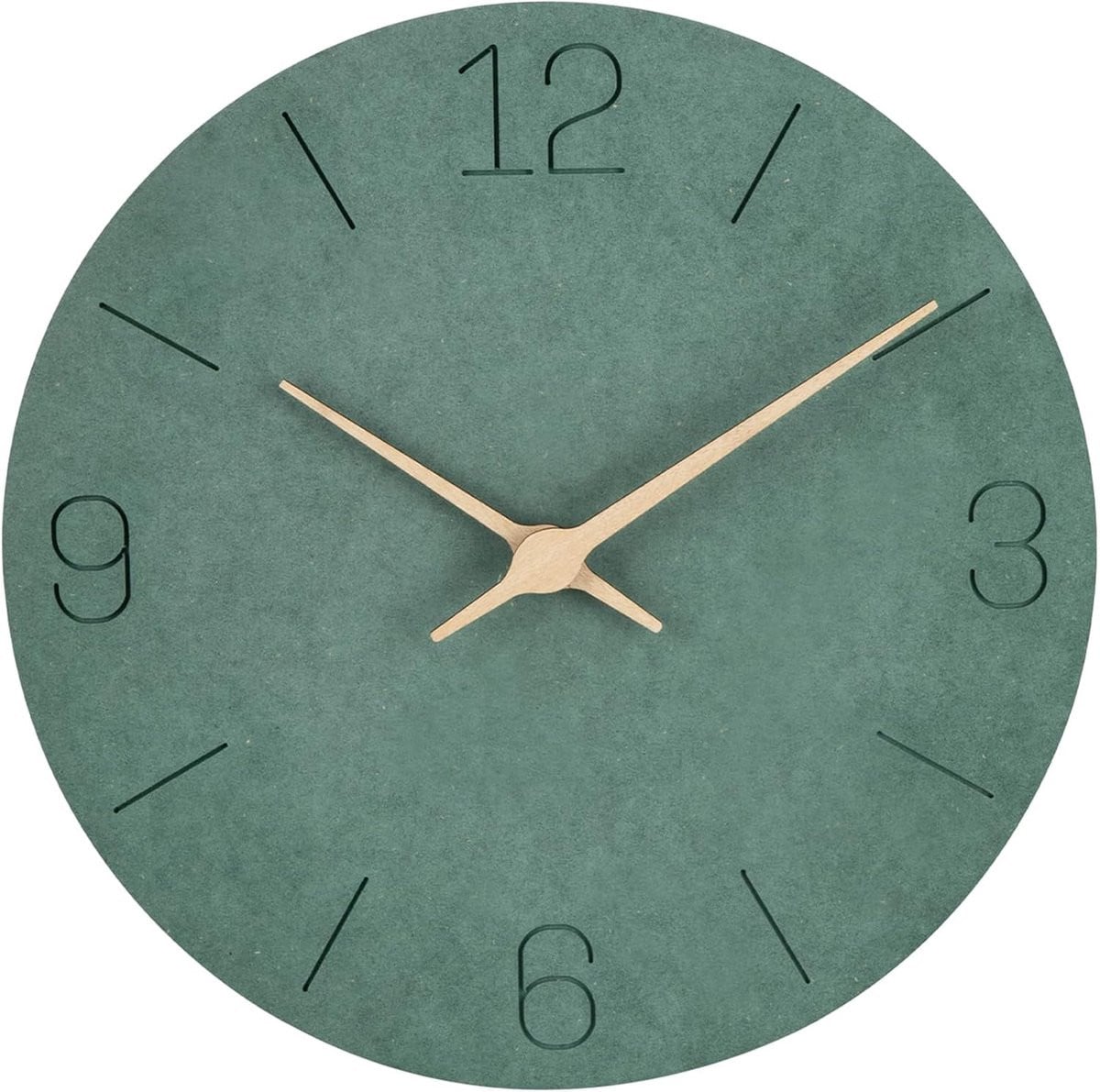 SnelShoppen MDF Houten Wandklok - Groene Skeleton Design - Stille Quartz Klok - Diameter: 30 cm