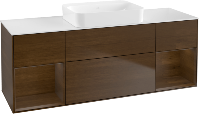 Villeroy und Boch Finion Waschtischunterschrank G741GNGN 160x60,3x50,1cm, Regale Walnut veneer, Walnut veneer