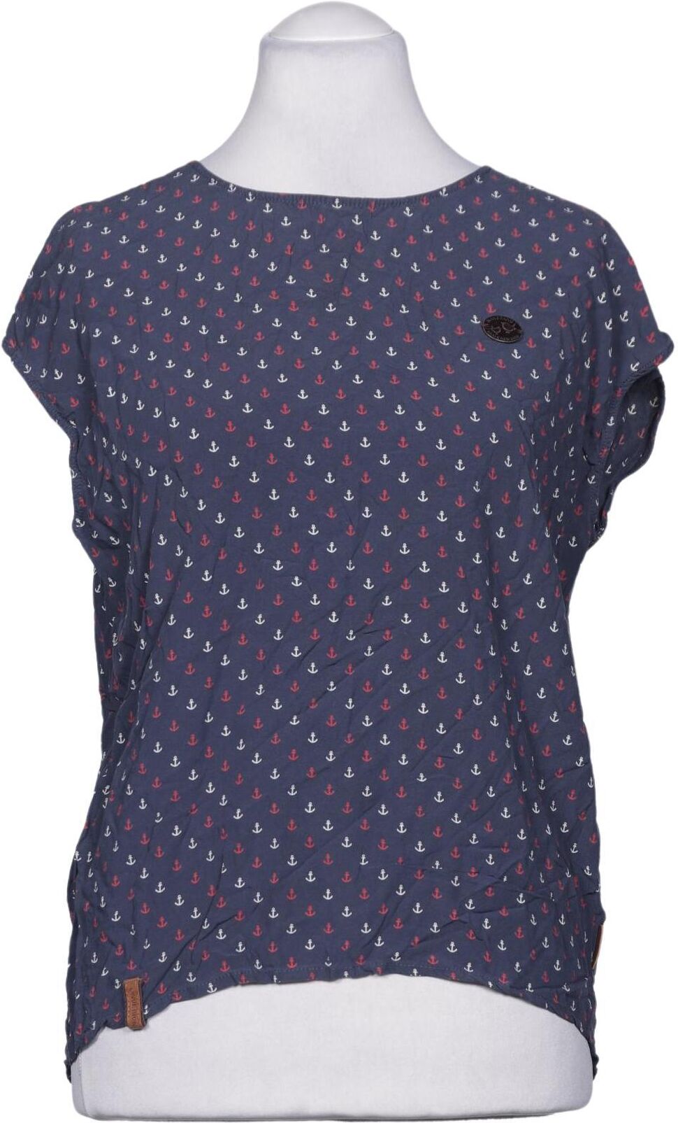 Naketano Damen Bluse, Marineblau, Gr. L, Viskose - Second Hand